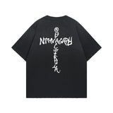 Retro Washed Oversized T-shirt Men Clothing Hip Hop Y2k T Shirts High Quality Short Sleeve Letter Printed Tees 2026 New In Tops