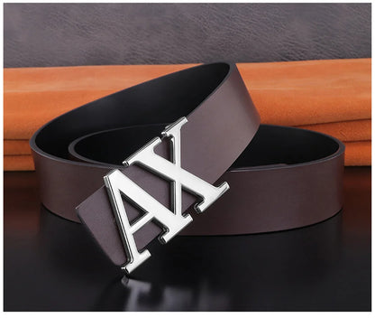 Men Belt Fashionable Simple Letter Buckle Reversible Male Belt for Men 3.8cm Luxury Good Quality