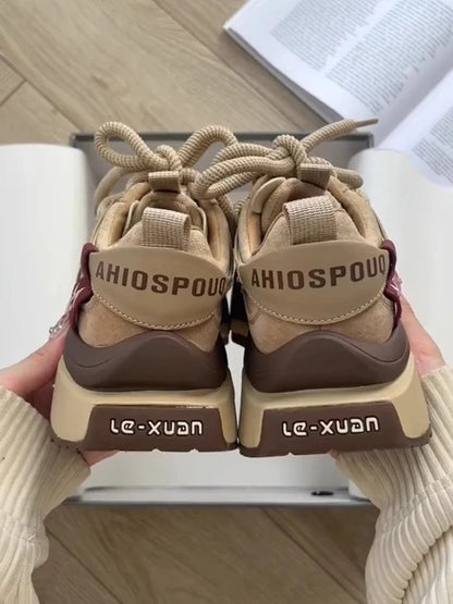 2025 original shoe replicas Retro luxury Sneakers For Women Design Cow suede High Street Girl's sneakers ladies tennis