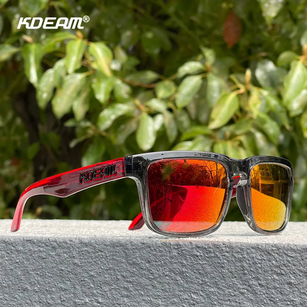KDEAM Unisex Square Sunglasses Polarized Coated Lens Suitable For Driving Fishing Sunglasses Anti-Blue Light Computer Eyeglasses