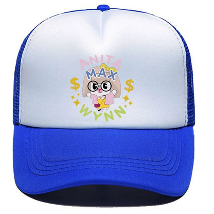 Trendy Anita Max Wynn Foam Trucker Hat Cute Mesh Snapback Caps Boy Girl Sun Beach Baseball Cap Female Summer Breathable Visor