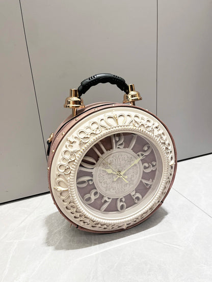 Luxury Designer Purses and Handbags Shoulder Bags funny clock-shaped bag funny Women's round bag pu leather Woman's bag
