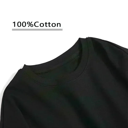 Summer Men's Nostalgic Retro DVD Video Letter Printed Round Neck T-shirt Neutral 100% Cotton Soft Breathable Short Sleeve