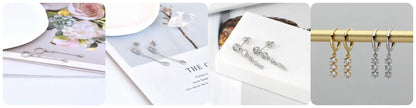 Women Pure Silver Series 925 Sterling Silver Ear Needle Geometric/Butterfly Flowers Pendant hoop Earrings Crystal Zircon Jewelry