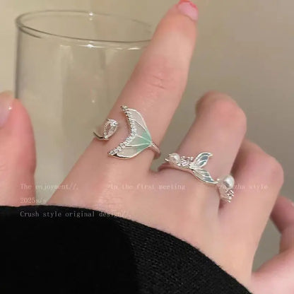 Fashion Trend Pink Crystal Bowknot Heart Rings Zircon Ring Y2K Shiny Zircon Rings for Women Girls Party Aesthetic Jewelry 2024 N