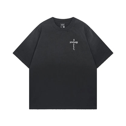 Retro Washed Oversized T-shirt Men Clothing Hip Hop Y2k T Shirts High Quality Short Sleeve Letter Printed Tees 2026 New In Tops