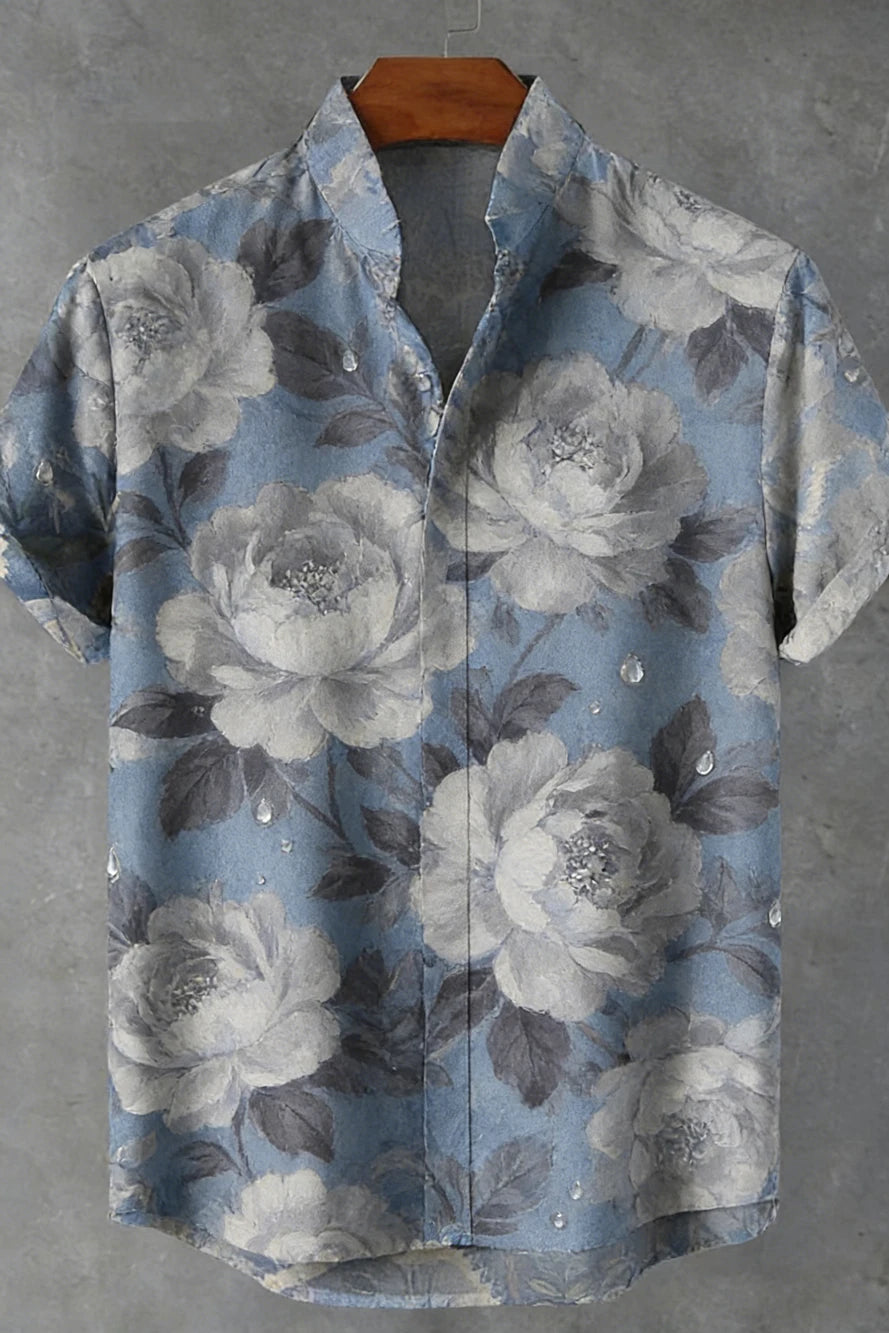 2026 Men's New Natural Tiger Phoenix Pattern 3D Printed Linen Casual Shirt Hawaiian Outdoor Activity Short-sleeved Clothing Men