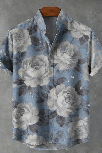 2026 Men's New Natural Tiger Phoenix Pattern 3D Printed Linen Casual Shirt Hawaiian Outdoor Activity Short-sleeved Clothing Men
