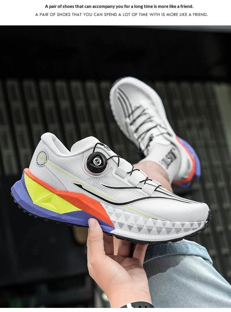2025 New Soft Soled Outdoor Casual Sports Shoes With Rotating Buckle Carbon Plate And Popcorn Outsole, Men'S Running Shoes 35-44