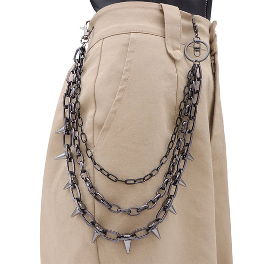 Hip Hop Punk Rock Metal Pants Waist Chain Men Women Key Chain Trousers Chain Wallet Keychain Jeans Unisex Hip-hop Jewelry Gift