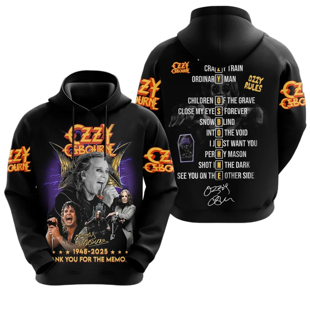 Rock Band Ozzy Osbourne 3d Print Hoodies Men Women Fashion Oversized Hoodie Sweatshirt Adult Clothing Fans Coat Mens Hoodie Y2k