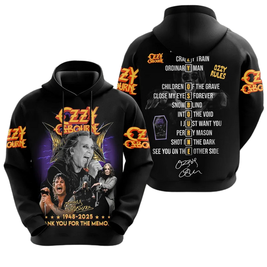Rock Band Ozzy Osbourne 3d Print Hoodies Men Women Fashion Oversized Hoodie Sweatshirt Adult Clothing Fans Coat Mens Hoodie Y2k