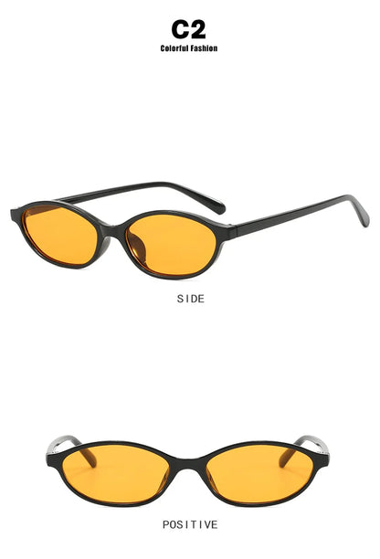 Cute Oval Small Frame Sunglasses Women New Retro Style Sexy brown Sun Glasses Ladies trendy Fashion Decorative Shades Eyeglass