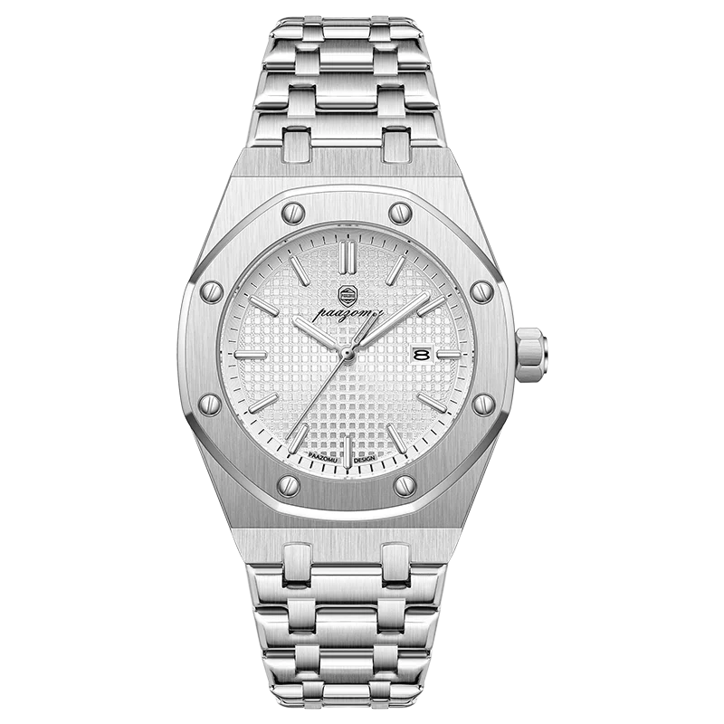 PAAZOMU Original Luxury Men's Watches Date Chronograph Stainless Steel Quartz Watch Waterproof Luminous Fashion Man Wristwatch