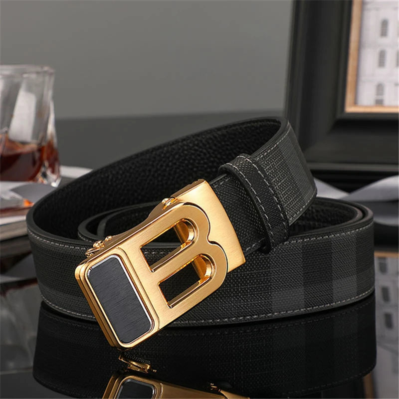 2025 High Quality Men's Belt Designer Genuine Leather Belts Male Metal Automatic Buckle Casual Fashionable Belt for men Jeans