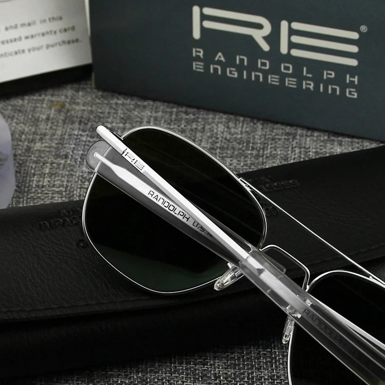 RE Sunglasses Men Top Quality Anti-Scratches American Army Military Mirror AGX Tempered Glass Lens Pilot Sun Glasses UV400