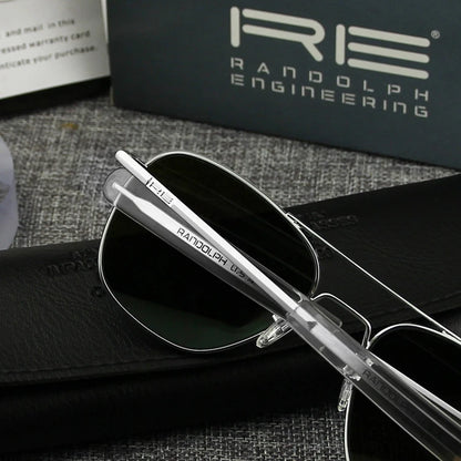 RE Sunglasses Men Top Quality Anti-Scratches American Army Military Mirror AGX Tempered Glass Lens Pilot Sun Glasses UV400