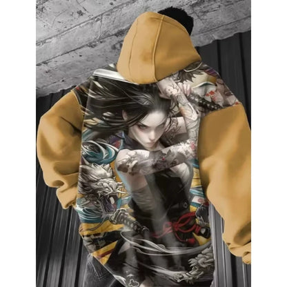 Japanese Anime 3d Print Hoodie Men Women Fashion Sexy Samurai Tracksuit Casual Hoodie Sweatshirt Autumn Winter Clothes Y2k Coat