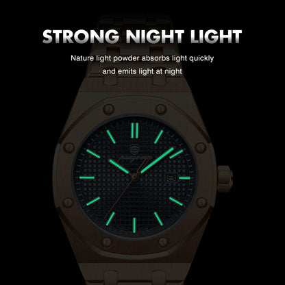 PAAZOMU Original Luxury Men's Watches Date Chronograph Stainless Steel Quartz Watch Waterproof Luminous Fashion Man Wristwatch