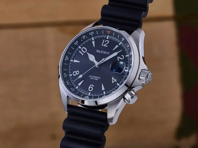 Milifortic Watch Climb S089 NH35 Automatic Mechanical Movement Calendar Compass Bezel C3 Luminous 39.5mm Sport Watch Men 10Bar