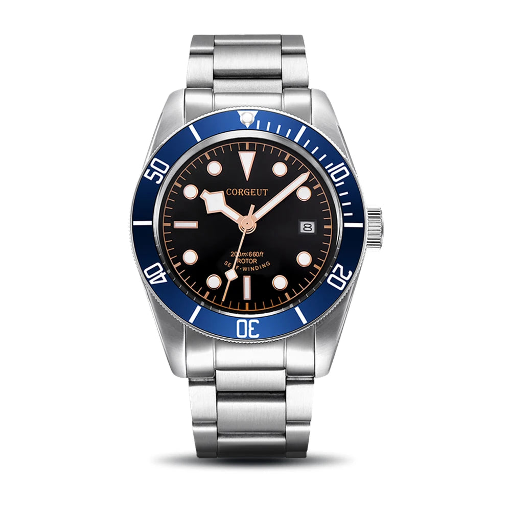 CORGEUT Japan Movement Biwan Snowflake Business Luxury Men Watches Sapphire Glass Automatic Mechanical Diving Date Watch for Man