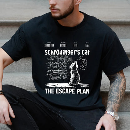 T Shirt for Men Clothing Fashion  Cat The Escape Plan Geeky Printed T Shirts Harajuku Short Sleeve Tee Casual Men's Clothing