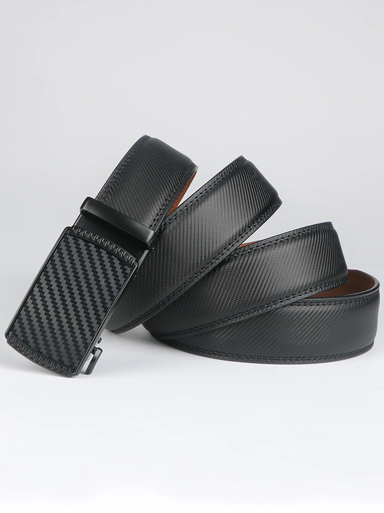 Genuine Leather Men's Ratchet Dress Belts | Adjustable Automatic Alloy Buckle - Business Style - Ideal Gift for Father's
