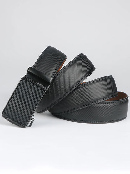 Genuine Leather Men's Ratchet Dress Belts | Adjustable Automatic Alloy Buckle - Business Style - Ideal Gift for Father's