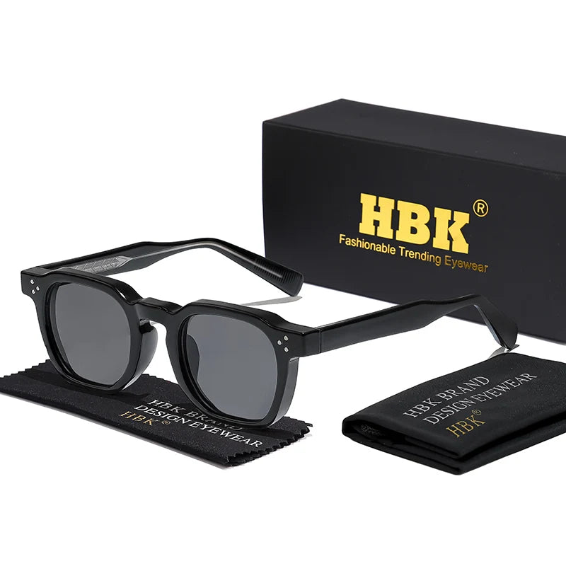 HBK New Square Retro Sunglasses Men Fashion Punk Sun Glasses Women Travel Driving Beach Eyewear Lunette De Soleil Femme UV400