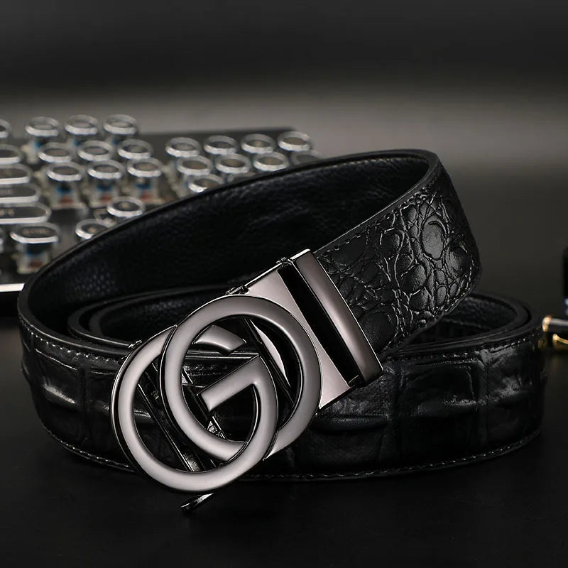 New Thin 34mm Business Men's Belt Formal Leather Male Belt High Quality Belt women Metal Automatic g Buckle Belt for women jeans
