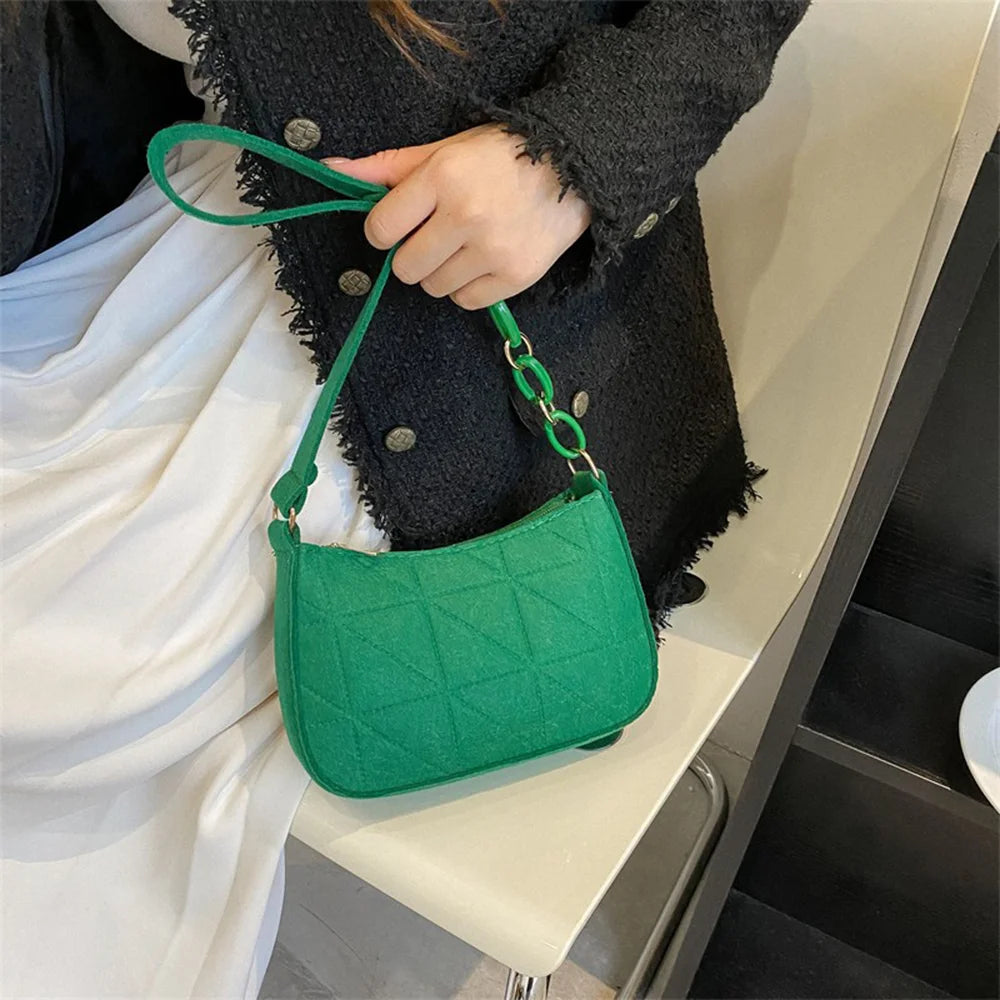 New Women Retro Underarm Bag Fashion Trend Simple Shoulder Bag Casual Crossbody Bag Autumn Winter Casual Light Weigh Purse
