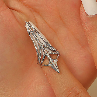 New Gothic Rock Machinery Manicure Fingertip Ring Nail Ring Punk Metal Jewelry Accessories for Women Party Gifts for Girlfriends