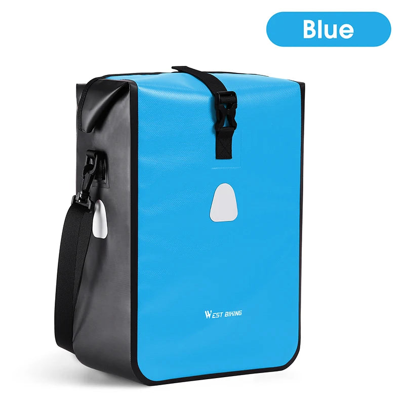 WEST BIKING Cycling Bicycle Bike Rear Seat Trunk Bag Large Capacity Panniers Reflective Rear Bag Waterproof Bicycle Storage Bag