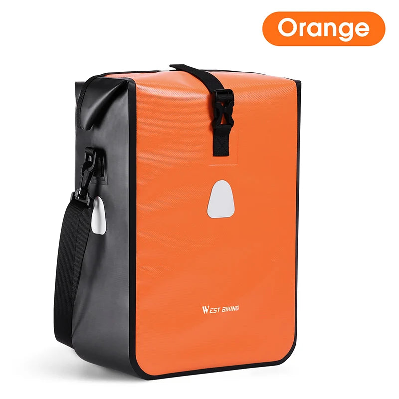 WEST BIKING Cycling Bicycle Bike Rear Seat Trunk Bag Large Capacity Panniers Reflective Rear Bag Waterproof Bicycle Storage Bag