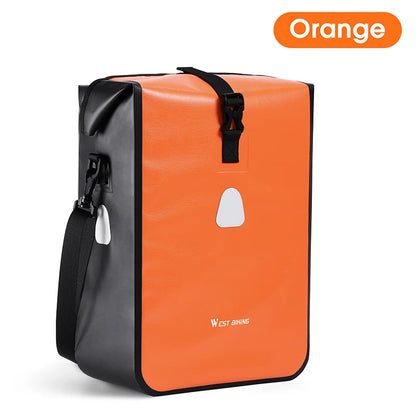 WEST BIKING Cycling Bicycle Bike Rear Seat Trunk Bag Large Capacity Panniers Reflective Rear Bag Waterproof Bicycle Storage Bag