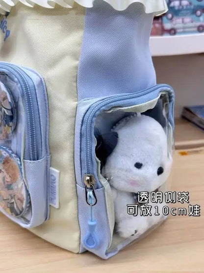 New Y2K Cute Japanese Ita Bag Lolita Girl Transparent Shoulder Tote Bag Large Capacity Crossbody Casual Bag DIY Display Handbags