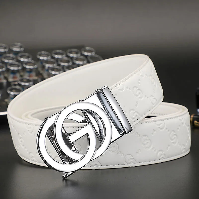 New Thin 34mm Business Men's Belt Formal Leather Male Belt High Quality Belt women Metal Automatic g Buckle Belt for women jeans