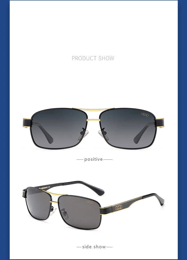 Audi Glasses UV400 Polarized Rectangle Sunglasses for Men Women Driving Motorcycle Cycling Glasses with AntiGlare Lens 553