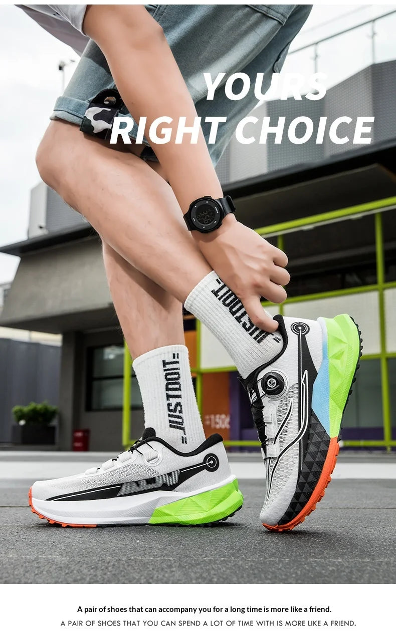 2025 New Soft Soled Outdoor Casual Sports Shoes With Rotating Buckle Carbon Plate And Popcorn Outsole, Men'S Running Shoes 35-44