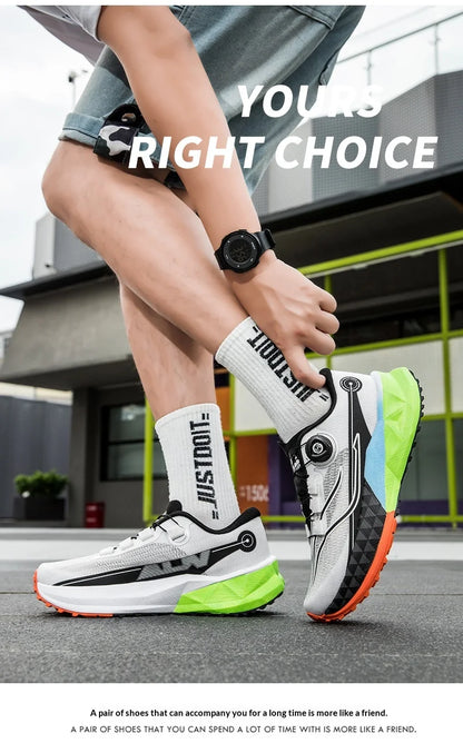 2025 New Soft Soled Outdoor Casual Sports Shoes With Rotating Buckle Carbon Plate And Popcorn Outsole, Men'S Running Shoes 35-44