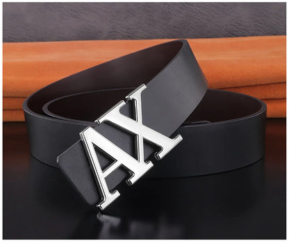 Men Belt Fashionable Simple Letter Buckle Reversible Male Belt for Men 3.8cm Luxury Good Quality