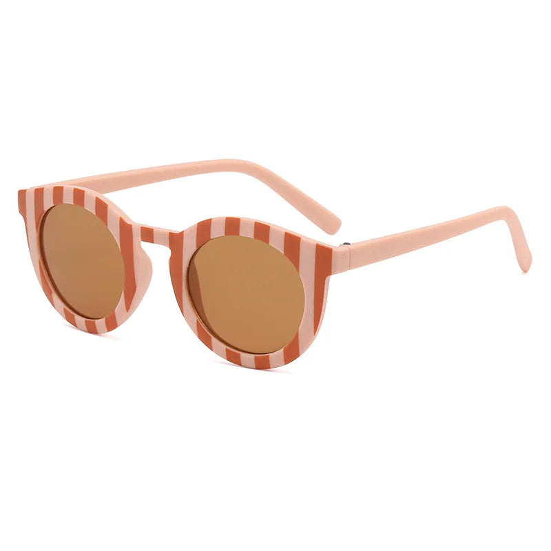New Fashion Children Glasses Vintage Round Outdoor Sun Protection Sunglasses Baby Girls Acrylic UV400 Sunglasses Kids Eyeglasses
