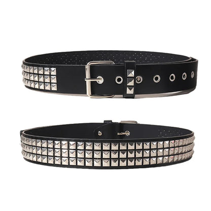 Black Belt for Women and Men, Unisex Personality Five-Pointed Star Studded Buckle Jeans Belt for Men Business style High Quality