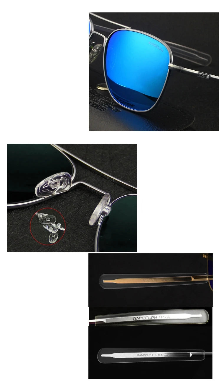 RE Sunglasses Men Top Quality Anti-Scratches American Army Military Mirror AGX Tempered Glass Lens Pilot Sun Glasses UV400