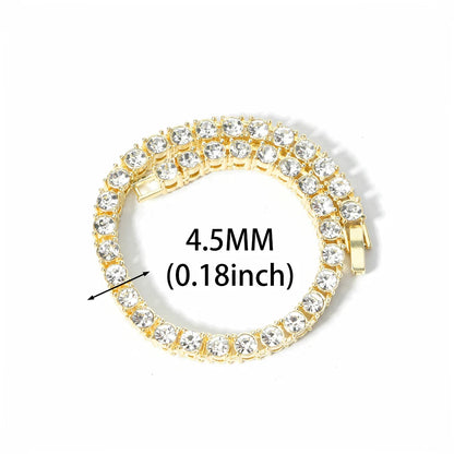Classical 4MM Tennis Chain Iced Out Bracelet Necklace Men Fashion Hip Hop Jewelry Women 8/16/18/20/24inch Choker Punk Party Gift