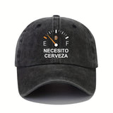 NECESITO CERVEZA pattern printed vintage duckbill cap, fashionable retro curved brim baseball cap, casual outdoor sun hat