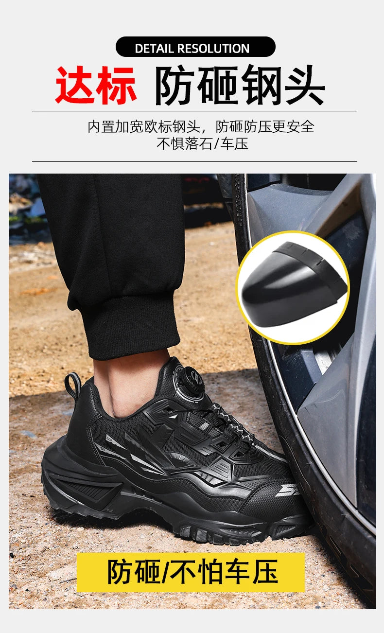 Men's Military Tactical Boots Army Boots Men Side Zipper Military Boots Men Anti-Slip Ankle Boots Work Safety Shoes Hiking Shoe
