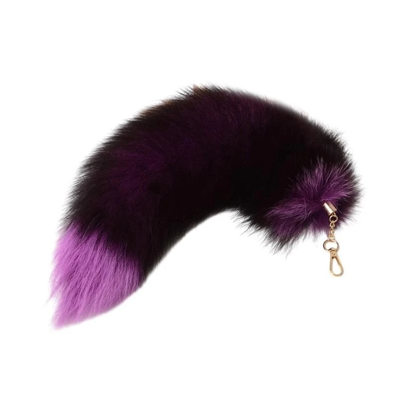 New Fashion Wolf Tail Fur Keychains Unisex Pendant Car Keyring Holder Key Chains Charm Bag Accessories Gifts
