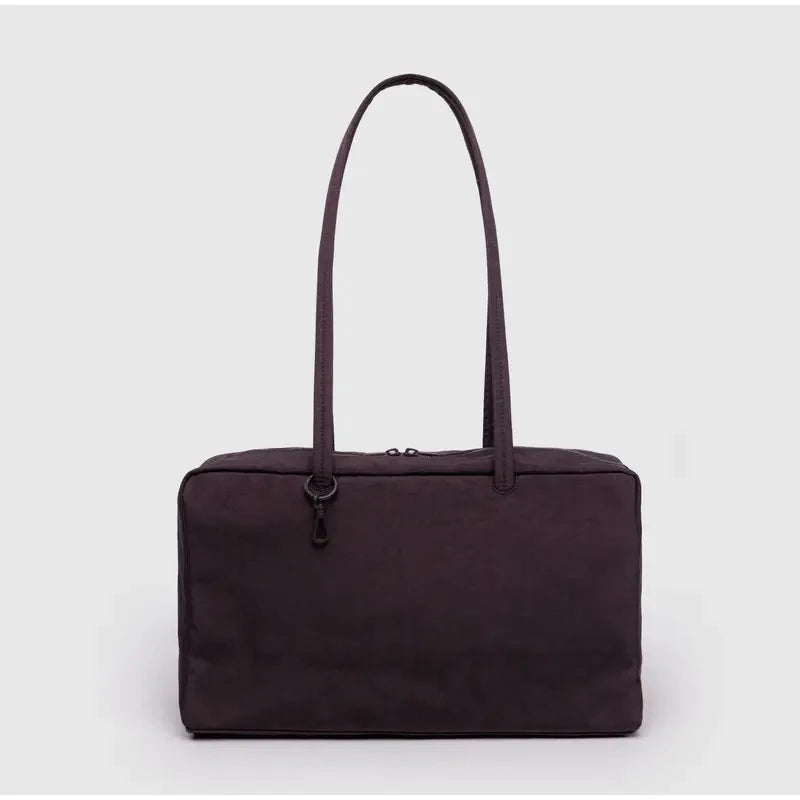 Simple Large-capacity Square Shoulder Bag Fashion Plaid Nylon Handbag Durable Canvas Material Travel Bag Daily Use Storage Bag