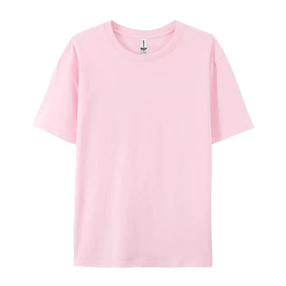 100% Cotton Solid Tshirts Men Woman Short Sleeve Fashion Brand Trend Casual Soft Clothing Tees Customized Products Summer Tops